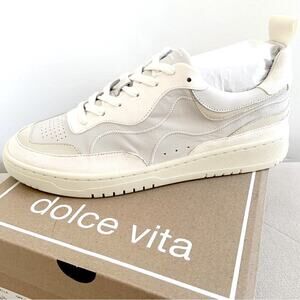 Dolce Vita Adella Sneakers Off White Premium Leather Shoes Size 9 NEW IN BOX